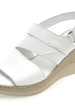 Sandale EVIDA albe, EV4029, din piele naturala imagine