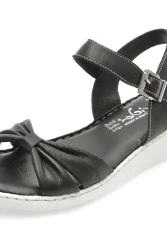 Sandale EVIDA negre, EVP104, din piele naturala imagine