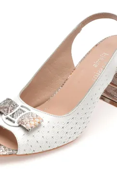 Sandale FLAVIA PASSINI albe, 4411594, din piele naturala imagine