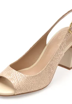 Sandale FLAVIA PASSINI aurii, 1332653, din piele naturala imagine