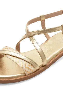 Sandale FLAVIA PASSINI aurii, 202507, din piele naturala imagine