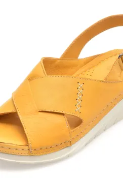 Sandale FLAVIA PASSINI galbene, 1481, din piele naturala imagine