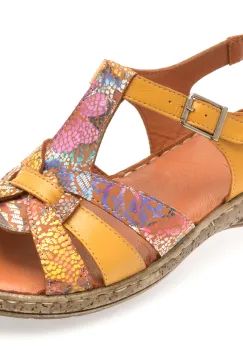 Sandale FLAVIA PASSINI galbene, 2320, din piele naturala imagine