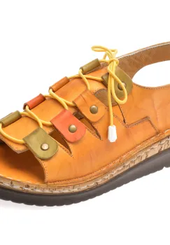 Sandale FLAVIA PASSINI galbene, 4690, din piele naturala imagine