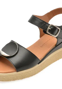 Sandale FLAVIA PASSINI negre, 13221, din piele naturala imagine