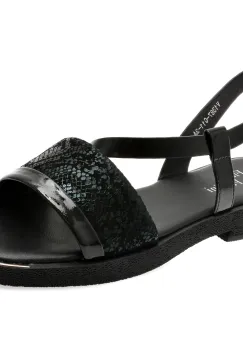 Sandale FLAVIA PASSINI negre, 1387G11, din piele naturala lacuita imagine