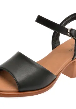 Sandale FLAVIA PASSINI negre, 1389G16, din piele naturala imagine