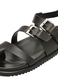Sandale FLAVIA PASSINI negre, 1638H23, din piele naturala imagine