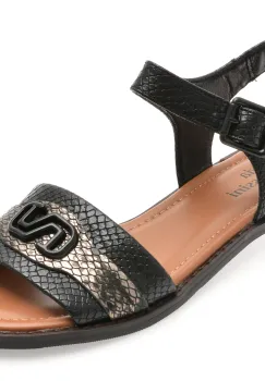 Sandale FLAVIA PASSINI negre, 201517, din piele naturala imagine