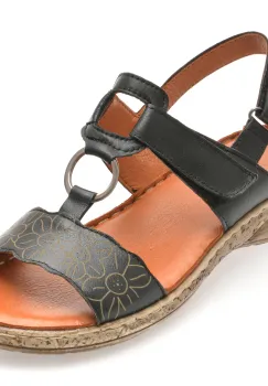 Sandale FLAVIA PASSINI negre, 2337, din piele naturala imagine