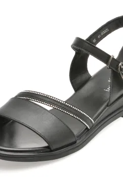 Sandale FLAVIA PASSINI negre, 25001, din piele naturala imagine