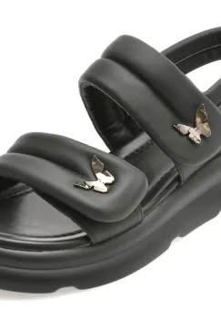 Sandale FLAVIA PASSINI negre, 31001, din piele ecologica imagine