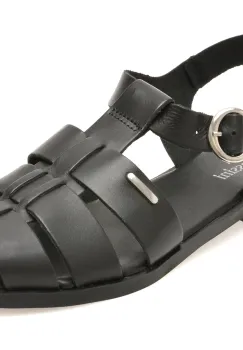 Sandale FLAVIA PASSINI negre, 336801, din piele naturala imagine