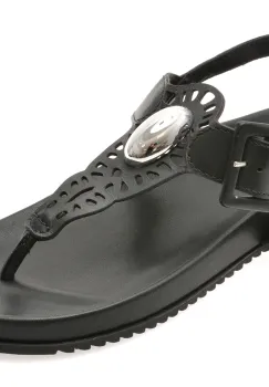 Sandale FLAVIA PASSINI negre, 364609, din piele naturala imagine