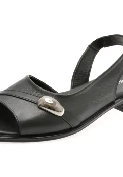 Sandale FLAVIA PASSINI negre, 37226, din piele naturala imagine