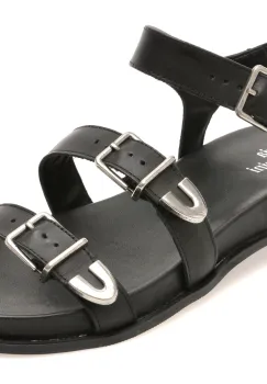 Sandale FLAVIA PASSINI negre, 372503, din piele naturala imagine