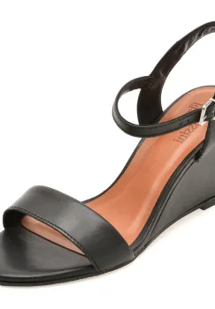 Sandale FLAVIA PASSINI negre, 375021, din piele naturala imagine