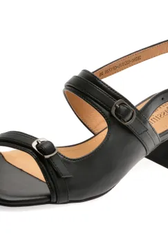 Sandale FLAVIA PASSINI negre, 3H260, din piele naturala imagine