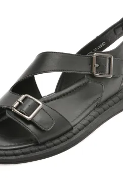 Sandale FLAVIA PASSINI negre, 59521, din piele naturala imagine