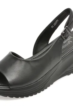 Sandale FLAVIA PASSINI negre, 77533, din piele naturala imagine