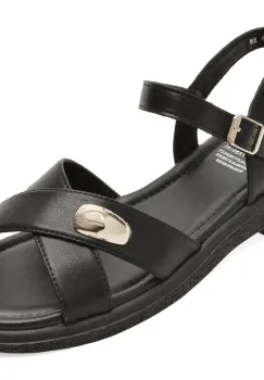 Sandale FLAVIA PASSINI negre, 82801, din piele naturala imagine