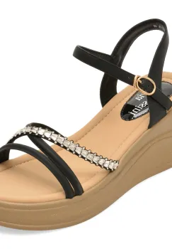 Sandale FLAVIA PASSINI negre, 880835, din piele ecologica imagine