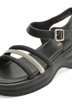 Sandale FLAVIA PASSINI negre, 88219, din piele naturala imagine