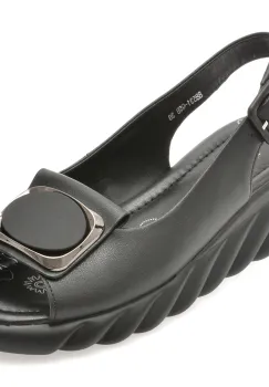 Sandale FLAVIA PASSINI negre, 88531, din piele naturala imagine