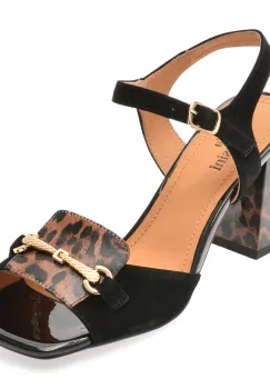 Sandale FLAVIA PASSINI negre, A77, din piele intoarsa imagine