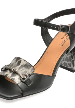 Sandale FLAVIA PASSINI negre, A77, din piele naturala imagine