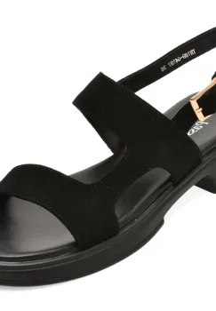 Sandale FLAVIA PASSINI negre, TH189, din piele intoarsa imagine