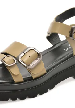 Sandale FLAVIA PASSINI verzi, V755G37, din piele naturala imagine