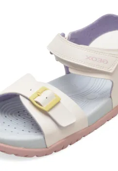 Sandale GEOX albe, J35HQA, din piele ecologica imagine