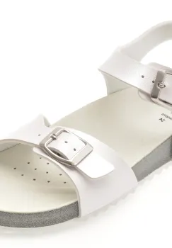 Sandale GEOX albe, J558MI, din piele ecologica imagine