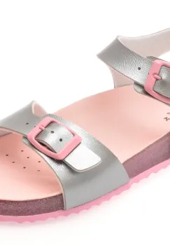 Sandale GEOX argintii, J558MI, din piele ecologica imagine
