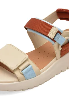 Sandale GEOX bej, D65BSC, din piele ecologica imagine