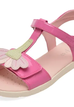 Sandale GEOX fucsia, J65P1C, din piele ecologica lacuita imagine