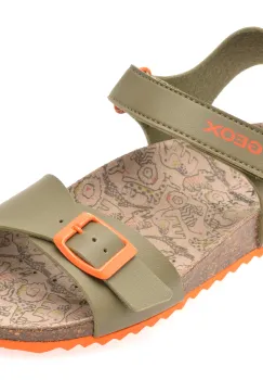 Sandale GEOX kaki, J028LB, din piele ecologica imagine