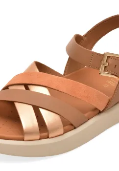 Sandale GEOX maro, D35PAB, din piele naturala imagine