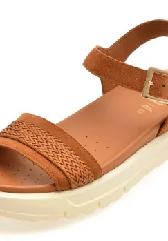 Sandale GEOX maro, D55SZC, din piele intoarsa imagine