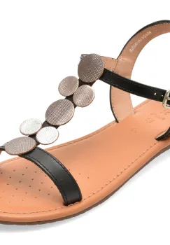Sandale GEOX negre, D65LXE, din piele naturala imagine