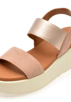 Sandale GEOX nude, D45M1A, din piele intoarsa imagine