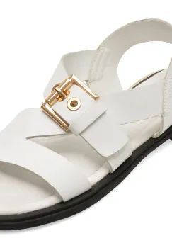 Sandale GOLD DEER albe, 458015, din piele naturala imagine