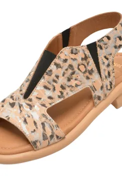 Sandale GOLD DEER argintii, 22025, din piele naturala imagine