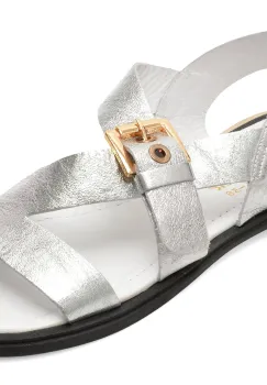 Sandale GOLD DEER argintii, 458015, din piele naturala imagine