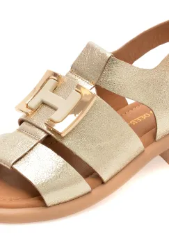 Sandale GOLD DEER aurii, 22039, din piele naturala imagine