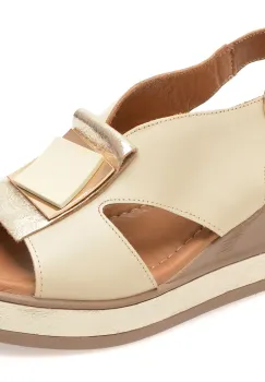 Sandale GOLD DEER aurii, 22070, din piele naturala imagine