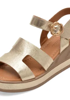 Sandale GOLD DEER aurii, 22075, din piele naturala imagine