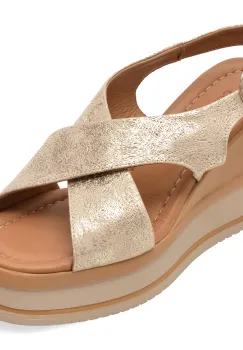 Sandale GOLD DEER aurii, 22087, din piele naturala imagine