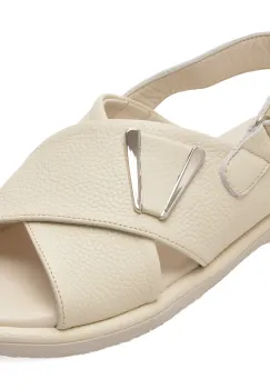 Sandale GOLD DEER bej, 1365707, din piele naturala imagine
